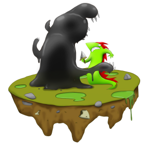 A duel between a Swamp Sludge and Maki-Tak